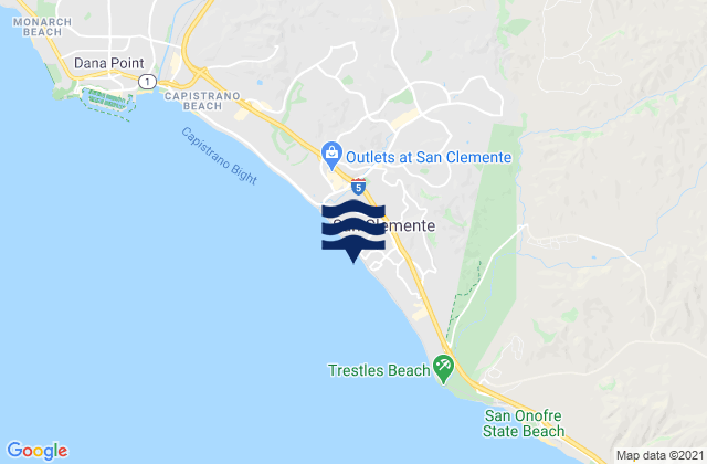 Mapa de mareas San Clemente, United States