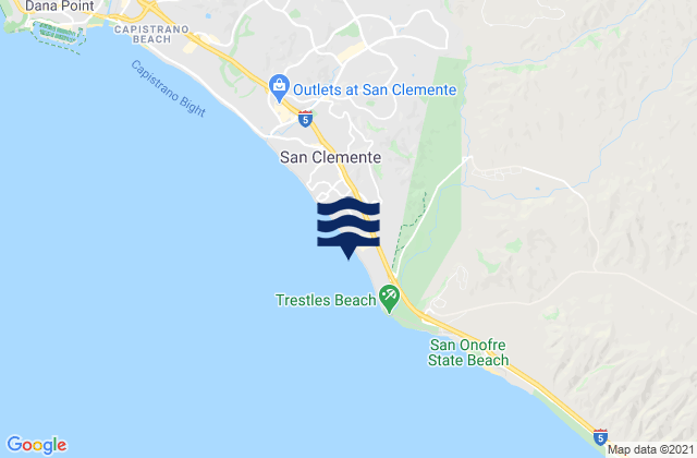 Mapa de mareas San Clemente State Beach, United States