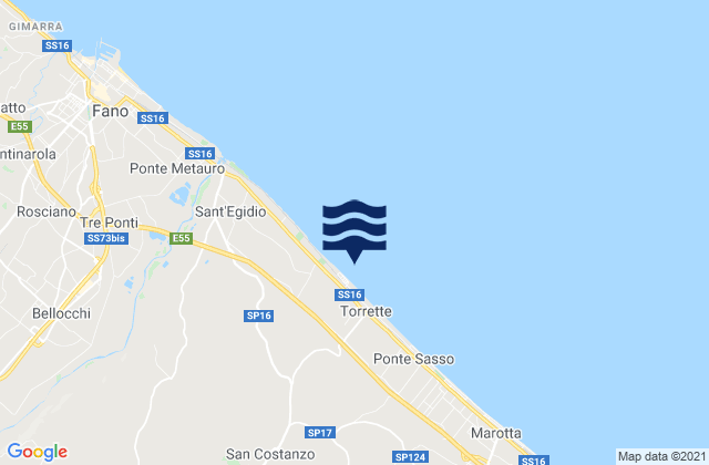 Mapa de mareas San Costanzo, Italy