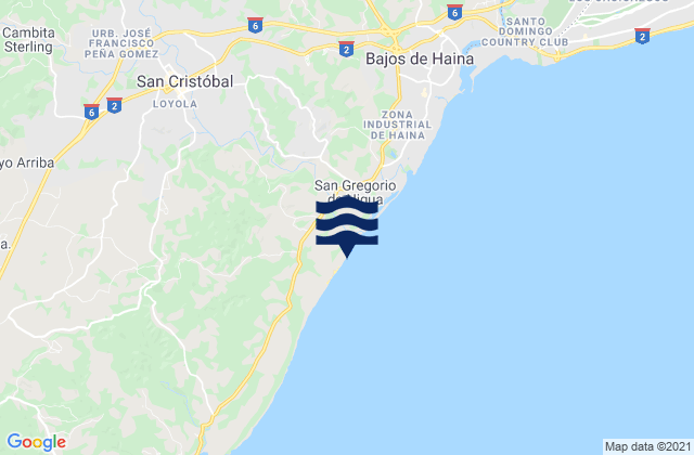 Mapa de mareas San Cristóbal, Dominican Republic
