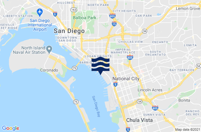 Mapa de mareas San Diego County, United States