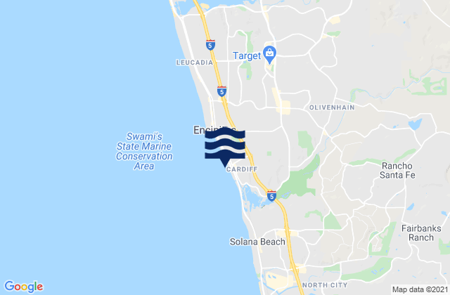 Mapa de mareas San Elijo State Beach, United States