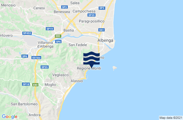 Mapa de mareas San Fedele-Lusignano, Italy