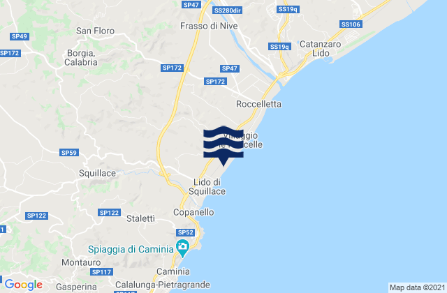 Mapa de mareas San Floro, Italy