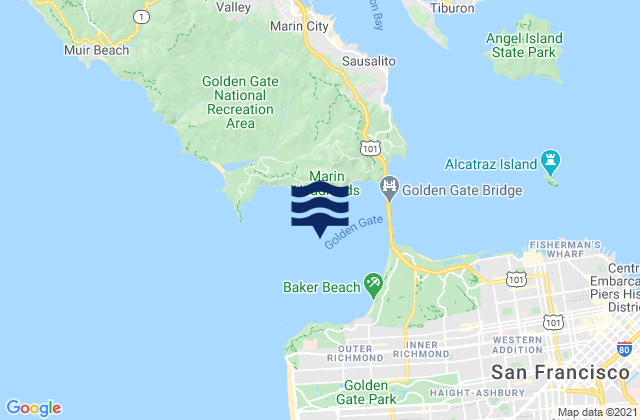 Mapa de mareas San Francisco Bay Entrance (Outside), United States