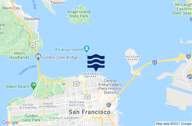 Mapa de mareas San Francisco North Point Pier 41, United States