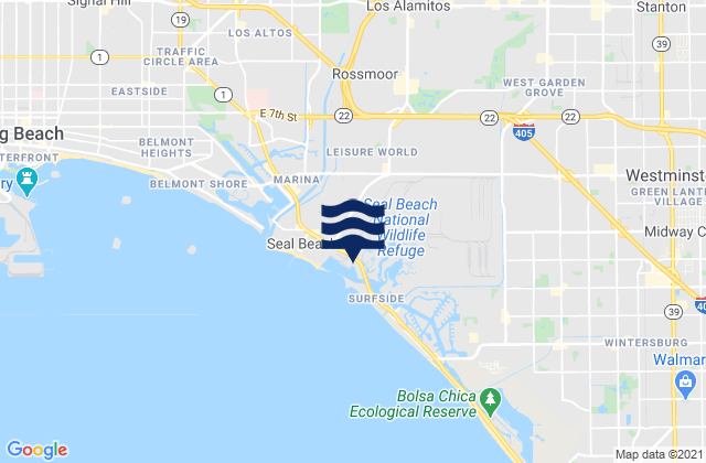 Mapa de mareas San Gabriel Rivermouth, United States