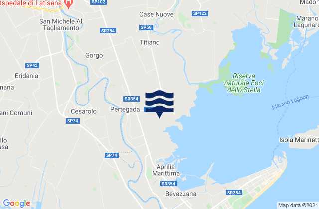 Mapa de mareas San Giorgio al Tagliamento-Pozzi, Italy