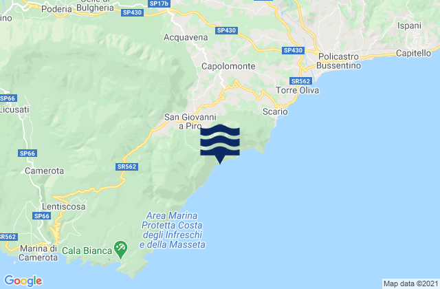 Mapa de mareas San Giovanni A Piro, Italy