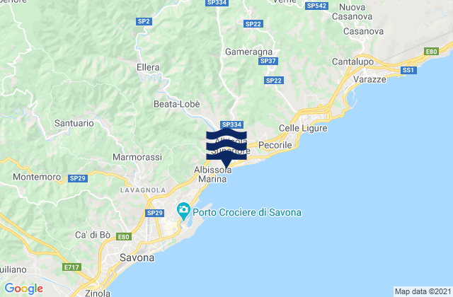 Mapa de mareas San Giovanni, Italy