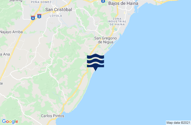 Mapa de mareas San Gregorio De Nigua, Dominican Republic