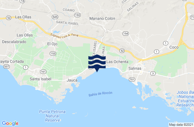 Mapa de mareas San Ildefonso Barrio, Puerto Rico