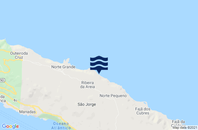 Mapa de mareas San Jorge - Faja dos Cubres, Portugal