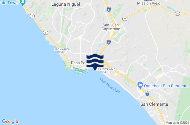 Mapa de mareas San Juan Capistrano, United States