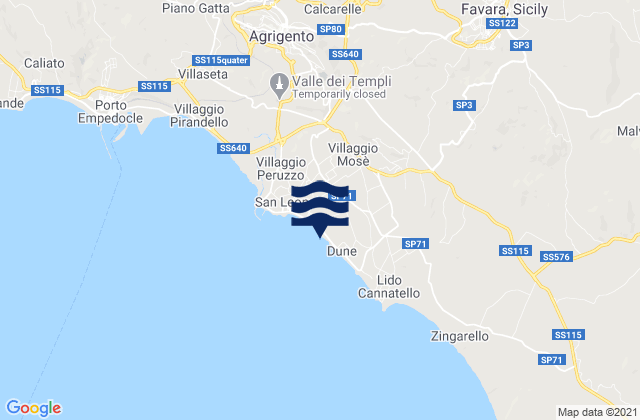 Mapa de mareas San Leone, Italy