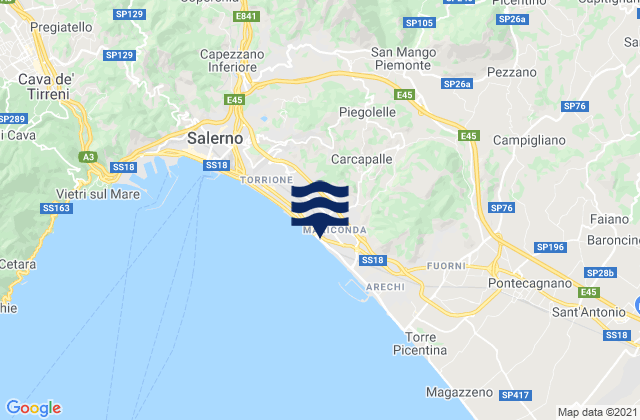 Mapa de mareas San Mango Piemonte, Italy