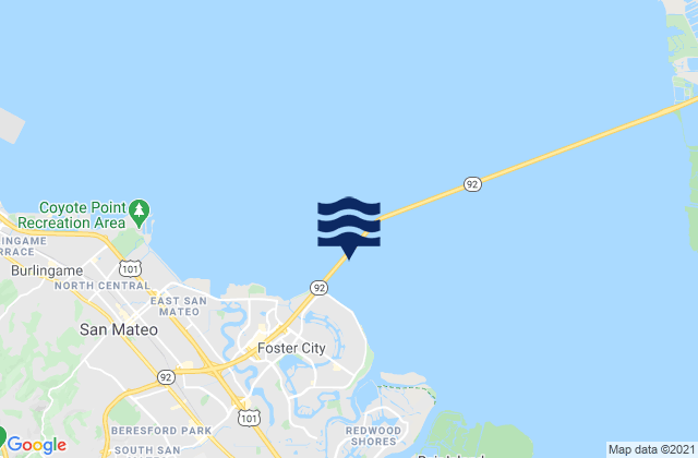 Mapa de mareas San Mateo Bridge (west end), United States