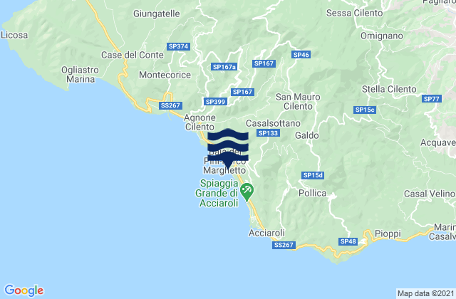 Mapa de mareas San Mauro Cilento, Italy