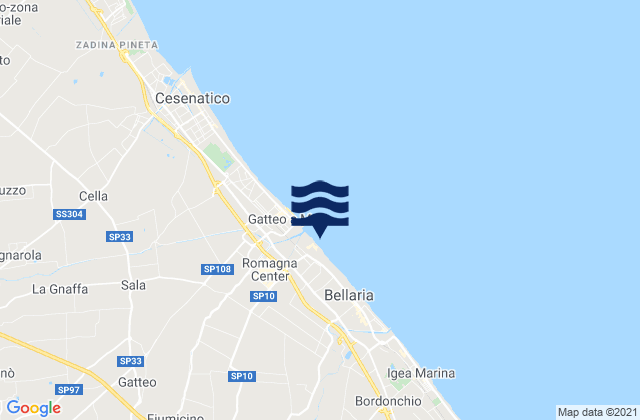 Mapa de mareas San Mauro a Mare, Italy