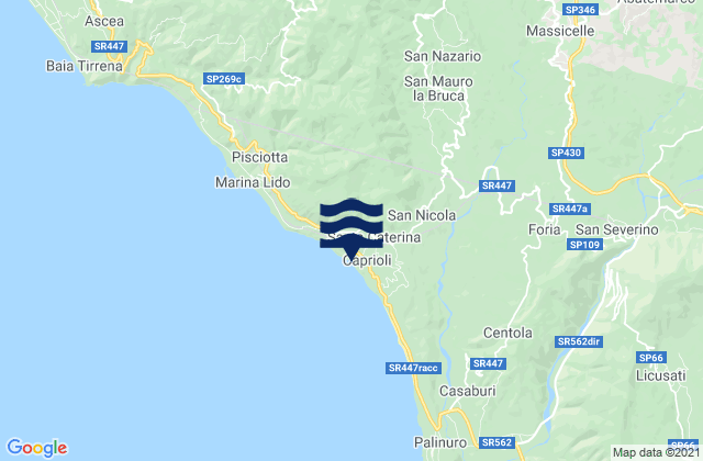 Mapa de mareas San Mauro la Bruca, Italy