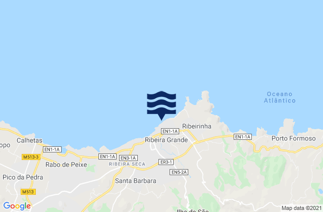 Mapa de mareas San Miguel - Ribeira Grande, Portugal