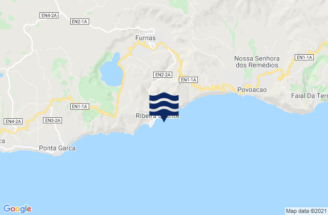 Mapa de mareas San Miguel - Ribeira Quente, Portugal