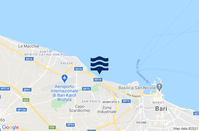 Mapa de mareas San Paolo, Italy