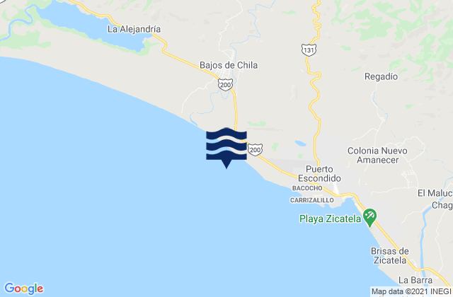 Mapa de mareas San Pedro Mixtepec -Dto. 22 -, Mexico