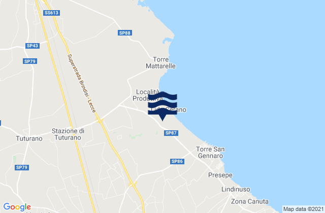 Mapa de mareas San Pietro Vernotico, Italy