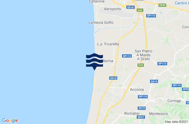 Mapa de mareas San Pietro a Maida, Italy