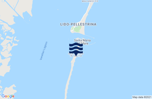 Mapa de mareas San Pietro in Volta, Italy