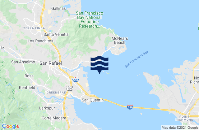Mapa de mareas San Rafael Bay, United States