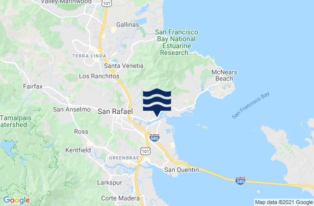 Mapa de mareas San Rafael, United States