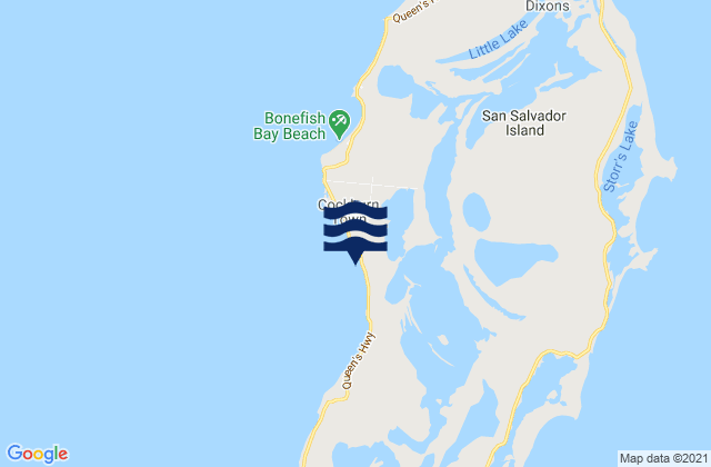 Mapa de mareas San Salvador Island, Bahamas