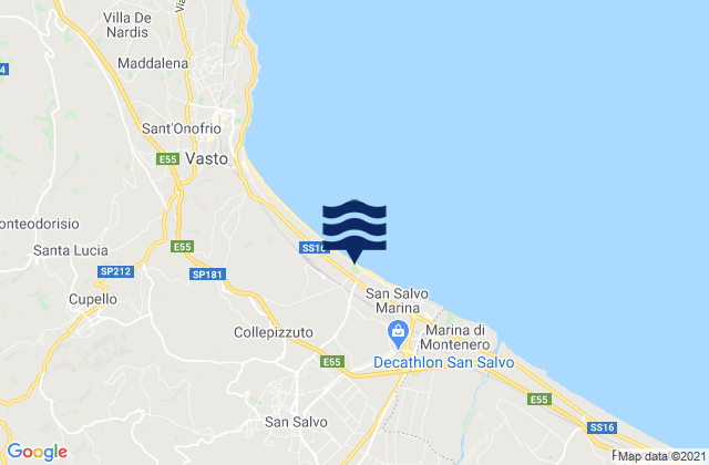Mapa de mareas San Salvo, Italy