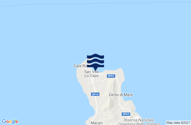 Mapa de mareas San Vito Lo Capo, Italy