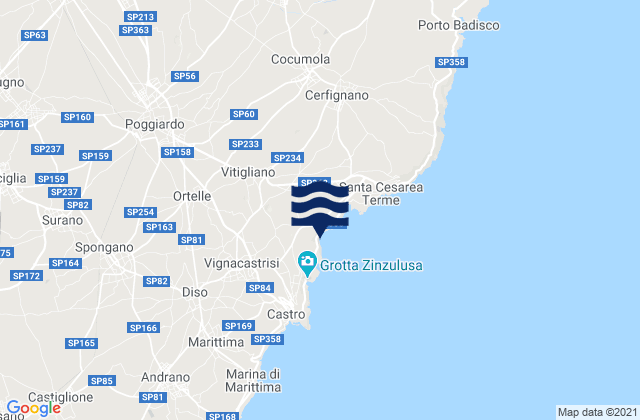Mapa de mareas Sanarica, Italy