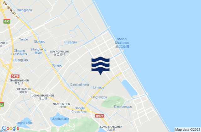 Mapa de mareas Sanbei, China