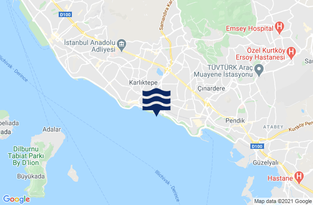 Mapa de mareas Sancaktepe, Turkey