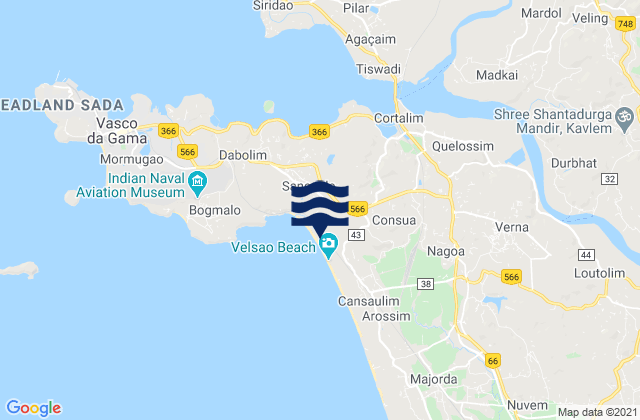 Mapa de mareas Sancoale, India