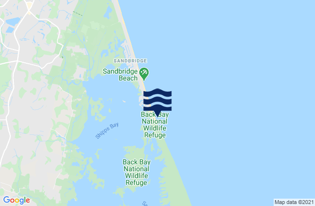 Mapa de mareas Sandbridge, United States