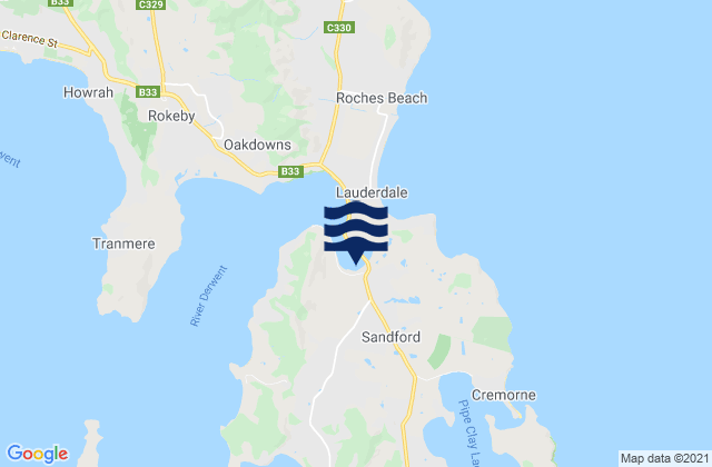 Mapa de mareas Sandford, Australia