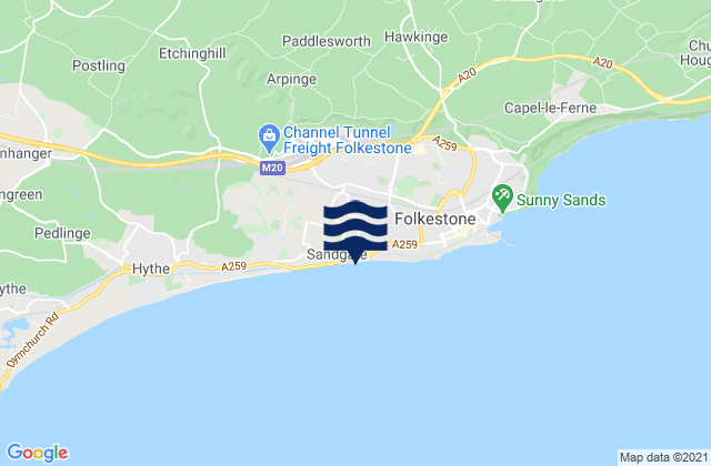 Mapa de mareas Sandgate Beach, United Kingdom