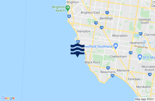 Mapa de mareas Sandringham, Australia