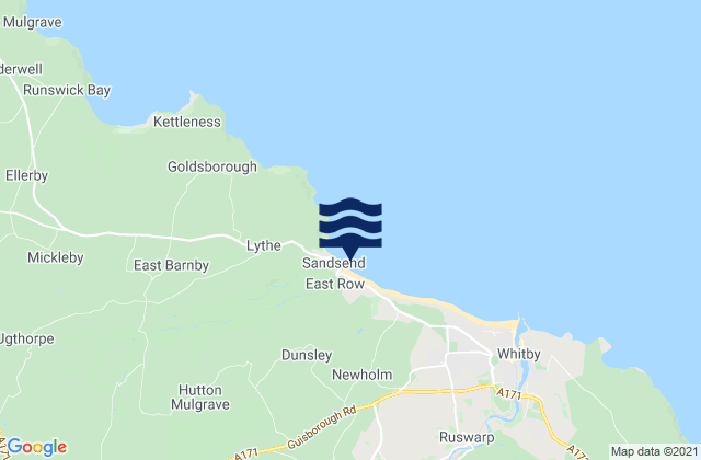 Mapa de mareas Sandsend Beach, United Kingdom