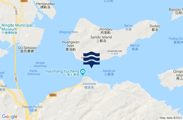 Mapa de mareas Sandu Ao, China