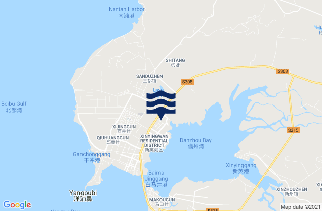 Mapa de mareas Sandu, China