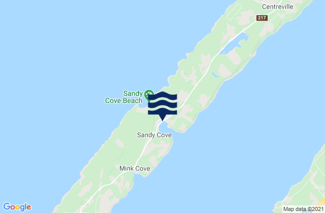 Mapa de mareas Sandy Cove, Canada