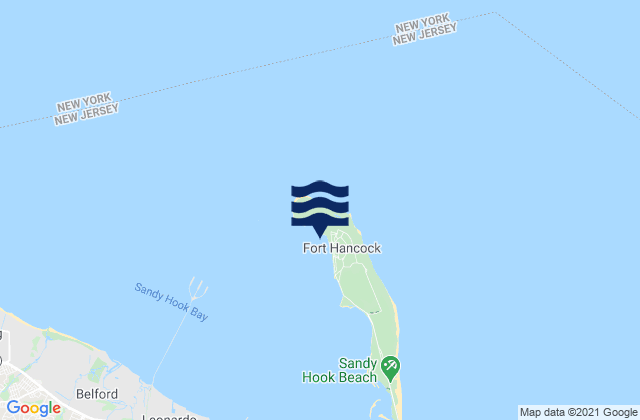 Mapa de mareas Sandy Hook, United States