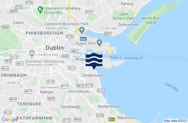 Mapa de mareas Sandy Mouth, Ireland